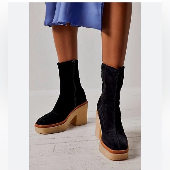 Free People Shoes - New Free People Gigi Suede Platform Boot Size 9 EU 39
